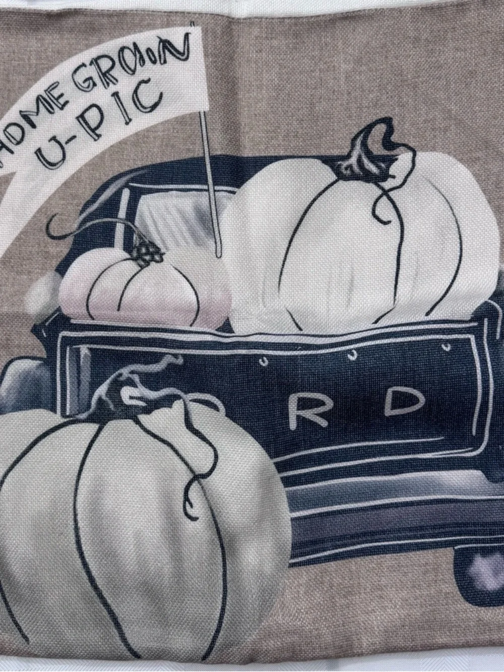 4-Piece Autumn Harvest Pumpkin Pillow Covers - Neutral Farmhouse Set w/ Zippers